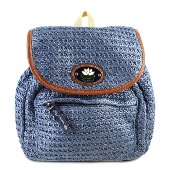 Lily Bloom Handbags - Lily Bloom Woven Backpack Blue NWT